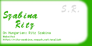 szabina ritz business card